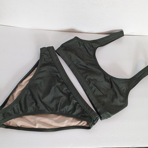 Dixperfect Bikini High Waist Cheeky Sport Swimsuit Green Size XL - Picture 3 of 13
